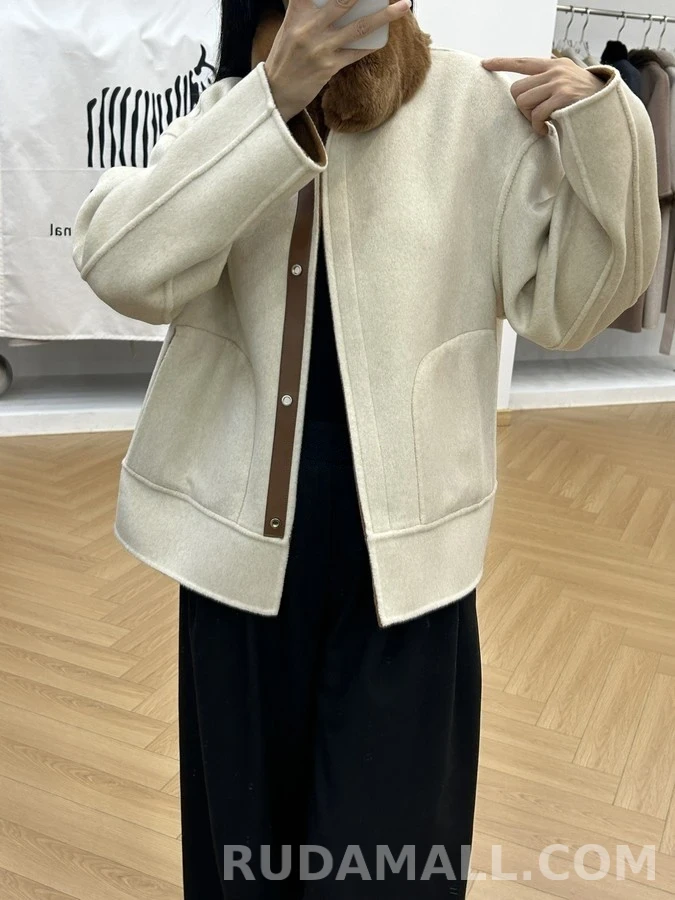 로로피아나 로로피아나 양면 퍼 카라 캐시미어 자켓 상세 이미지
