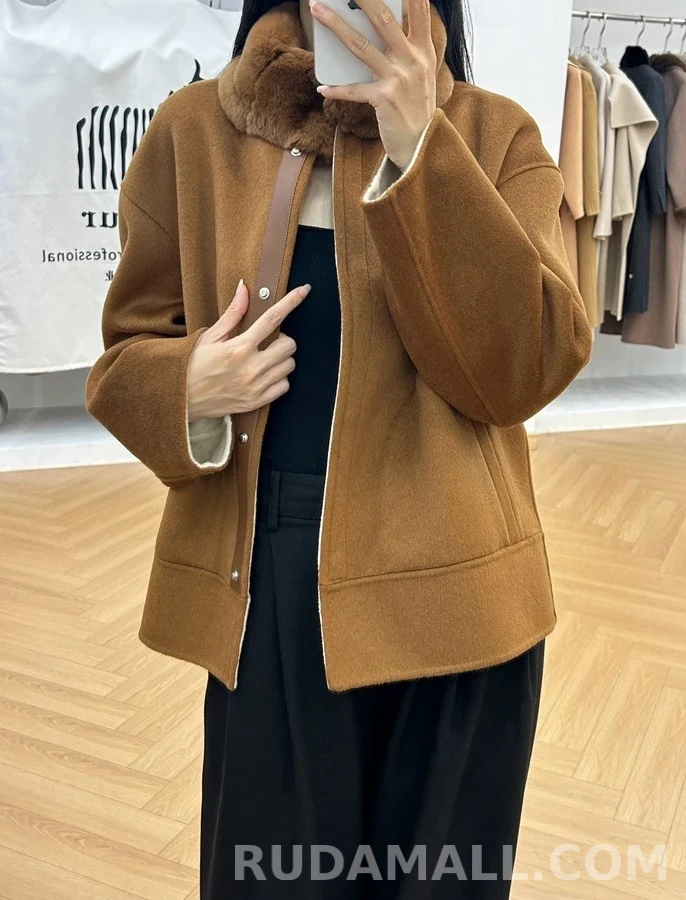 로로피아나 로로피아나 양면 퍼 카라 캐시미어 자켓 상세 이미지
