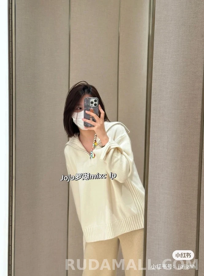 로로피아나 로로피아나 카라 하프 집업 캐시미어 니트 상세 이미지