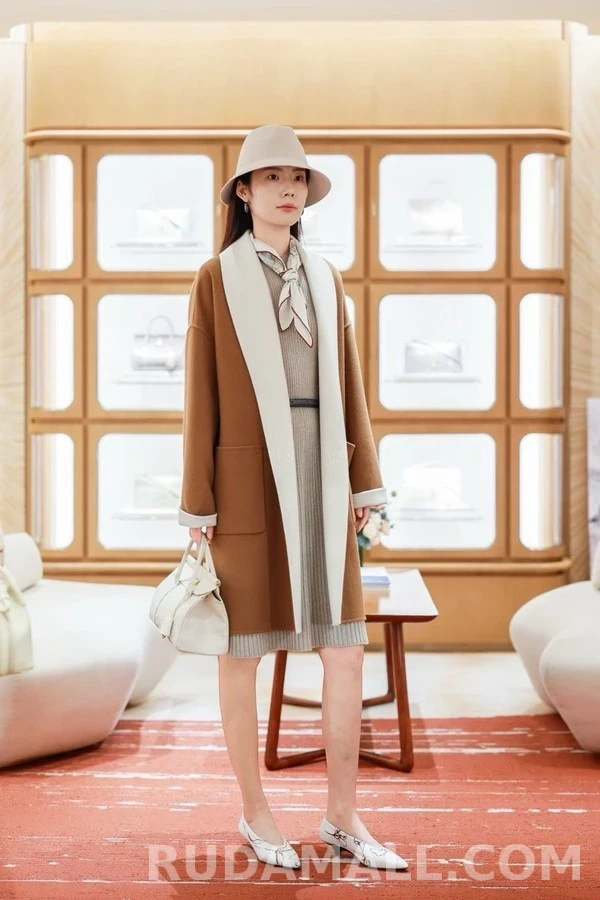 로로피아나 로로피아나 투톤 캐시미어 숄칼라 로브 코트 상세 이미지