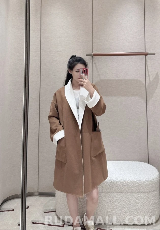 로로피아나 로로피아나 투톤 캐시미어 숄칼라 로브 코트 상세 이미지