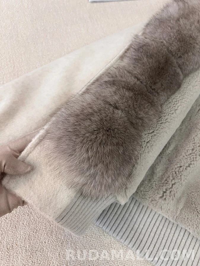 로로피아나 로로피아나 폭스 퍼 후드 울 봄버 자켓 상세 이미지