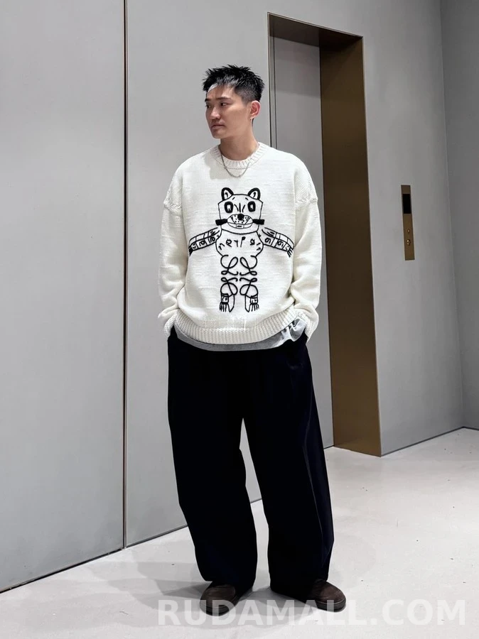 로에베 로에베 럭키 캣 자수 니트 상세 이미지