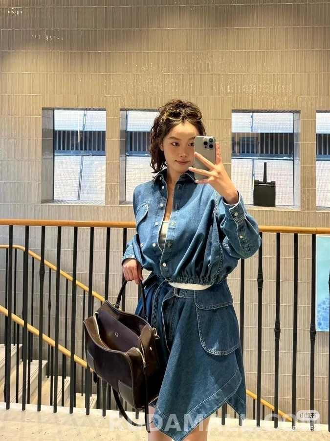 로에베 로에베 로고 자수 데님 셔츠 상세 이미지
