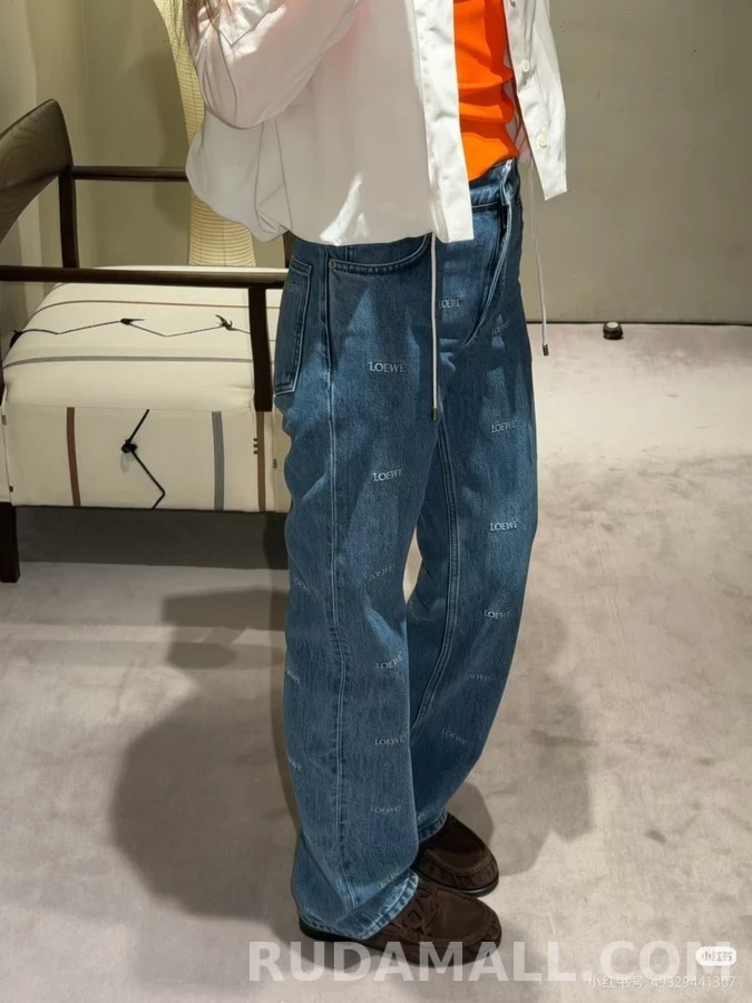 로에베 로에베 로고 자수 스트레이트 데님 팬츠 상세 이미지