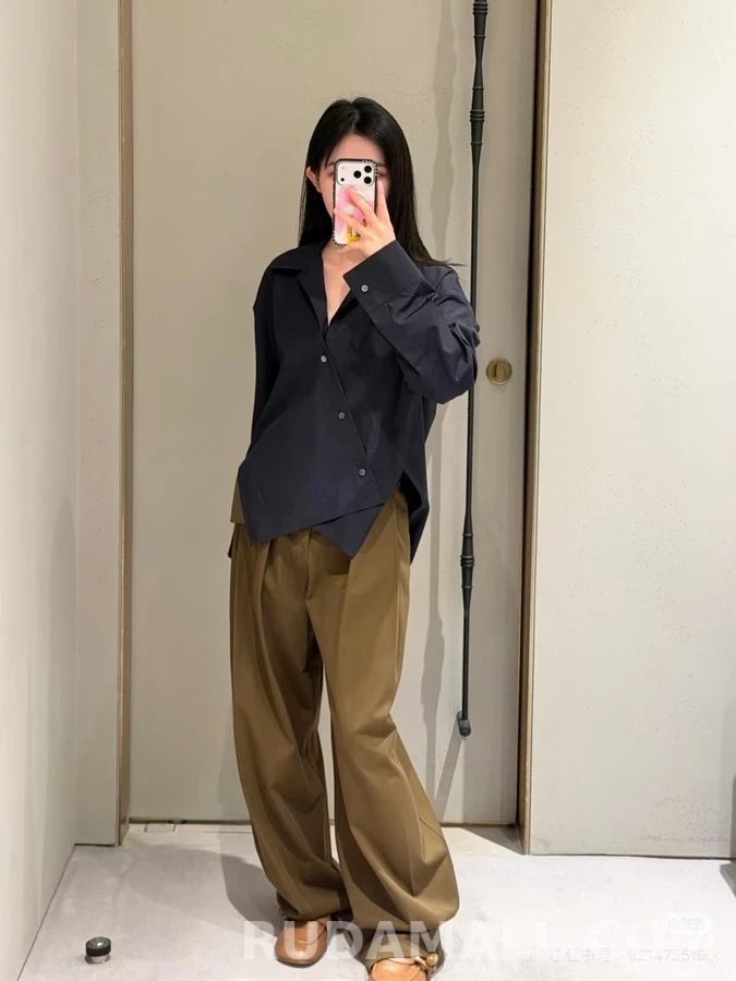 로에베 로에베 비대칭 대각선 플래킷 셔츠 상세 이미지