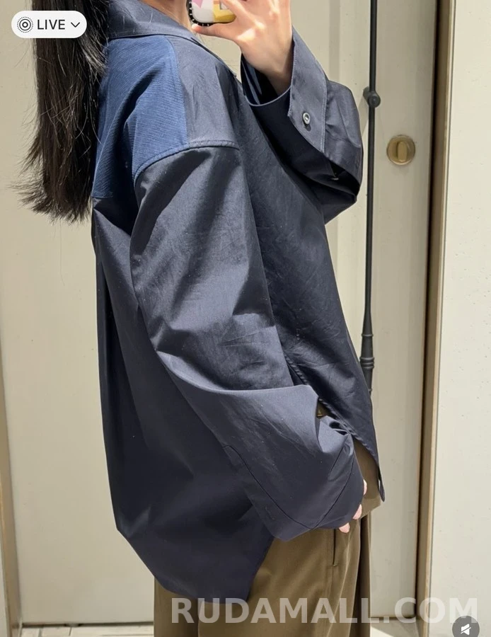 로에베 로에베 비대칭 대각선 플래킷 셔츠 상세 이미지