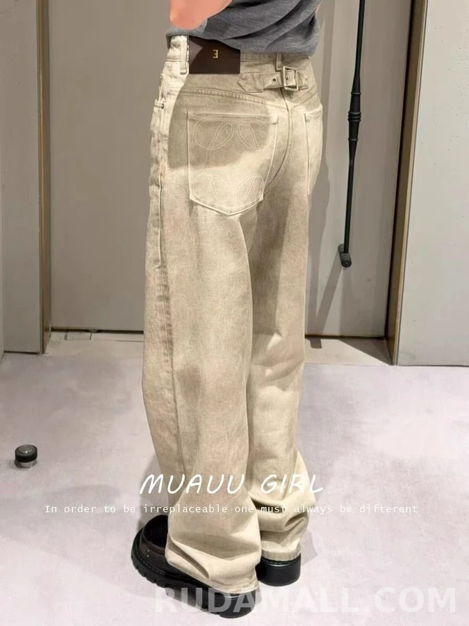 로에베 로에베 빈티지 워싱 와이드 데님 팬츠 상세 이미지
