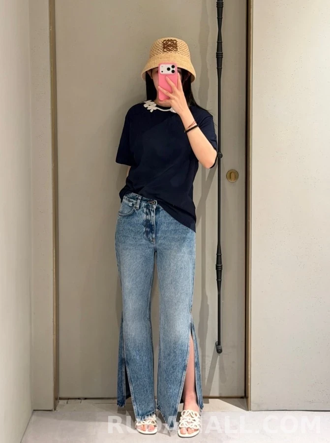 로에베 로에베 사이드 슬릿 와이드 데님 팬츠 상세 이미지