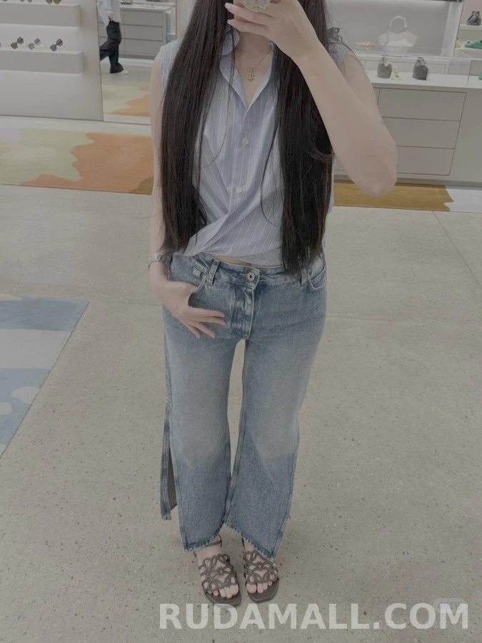 로에베 로에베 사이드 슬릿 와이드 데님 팬츠 상세 이미지