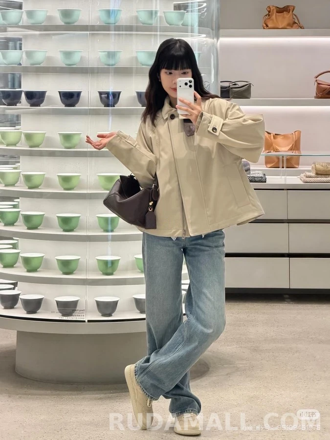 로에베 로에베 아나그램 가죽 칼라 숏 자켓 상세 이미지