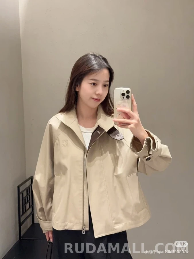 로에베 로에베 아나그램 가죽 칼라 숏 자켓 상세 이미지