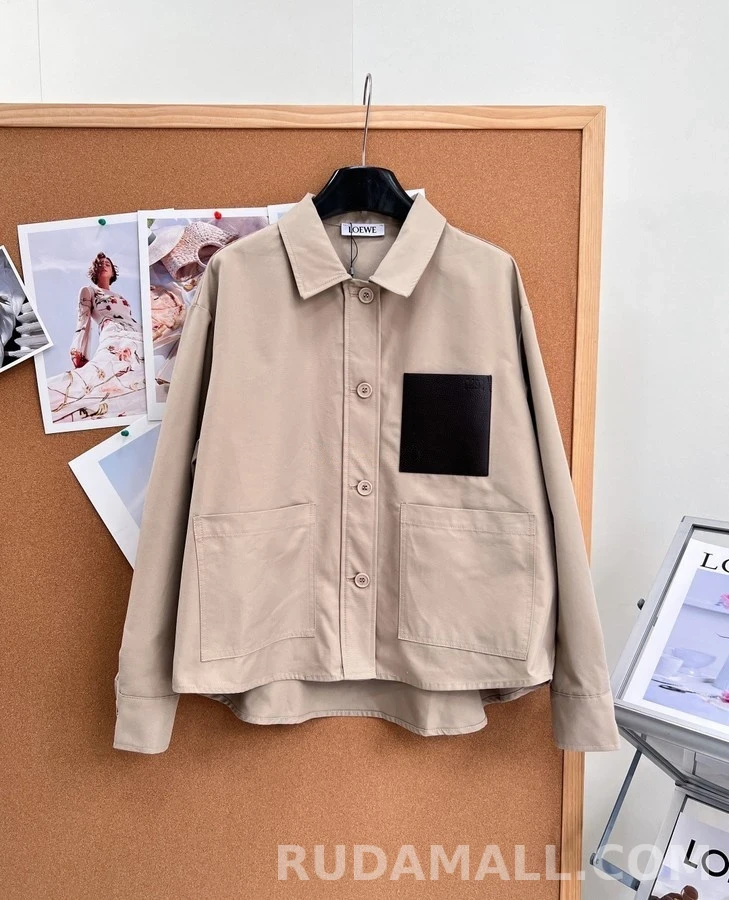 로에베 로에베 아나그램 가죽 패치 카라 자켓 상세 이미지