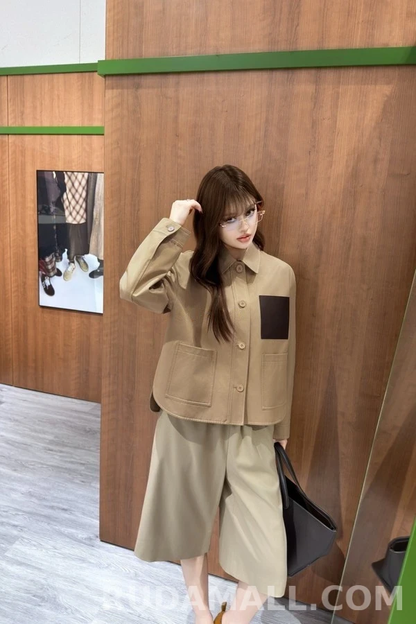 로에베 로에베 아나그램 가죽 패치 카라 자켓 상세 이미지