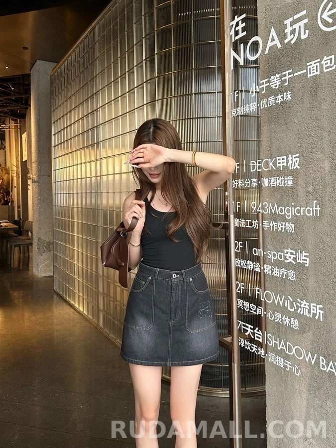 로에베 로에베 아나그램 데님 미니 스커트 상세 이미지