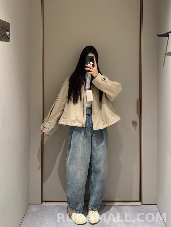 로에베 로에베 아나그램 로고 쇼트 트렌치 자켓 상세 이미지