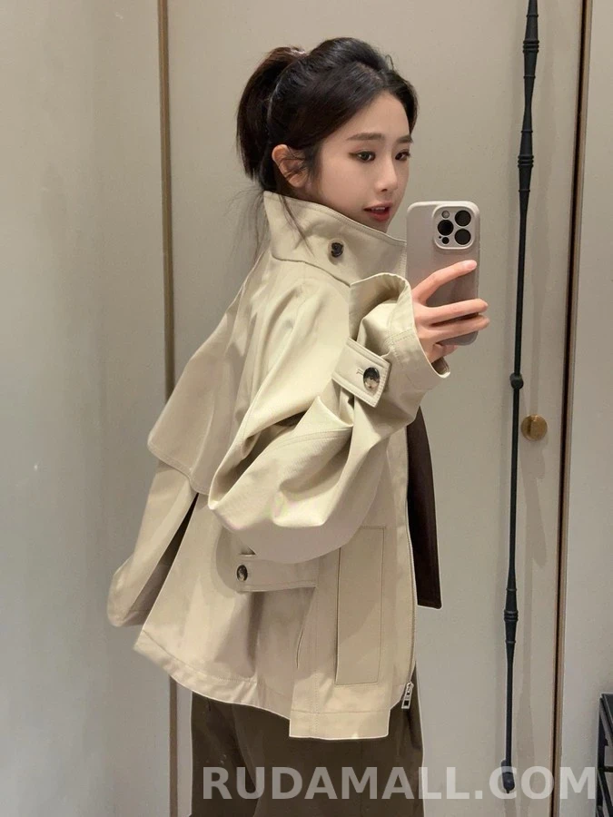 로에베 로에베 아나그램 로고 쇼트 트렌치 자켓 상세 이미지