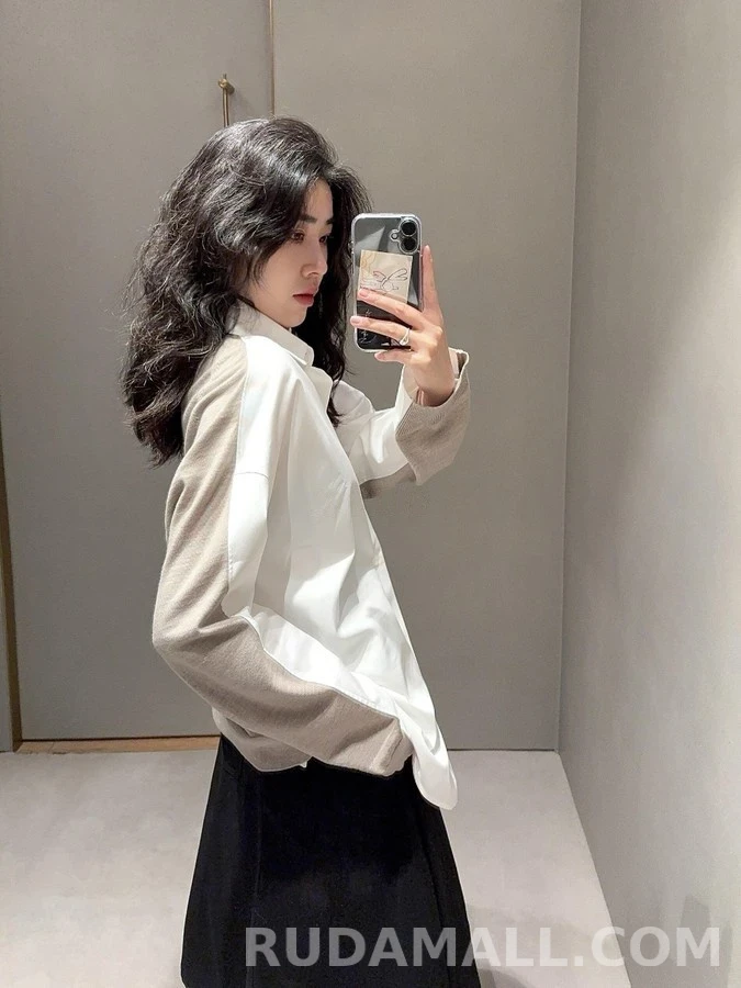 로에베 로에베 아나그램 배색 파이핑 셔츠 상세 이미지