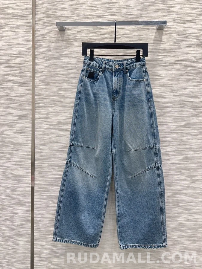 로에베 로에베 아나그램 워시드 와이드 데님 팬츠 상세 이미지