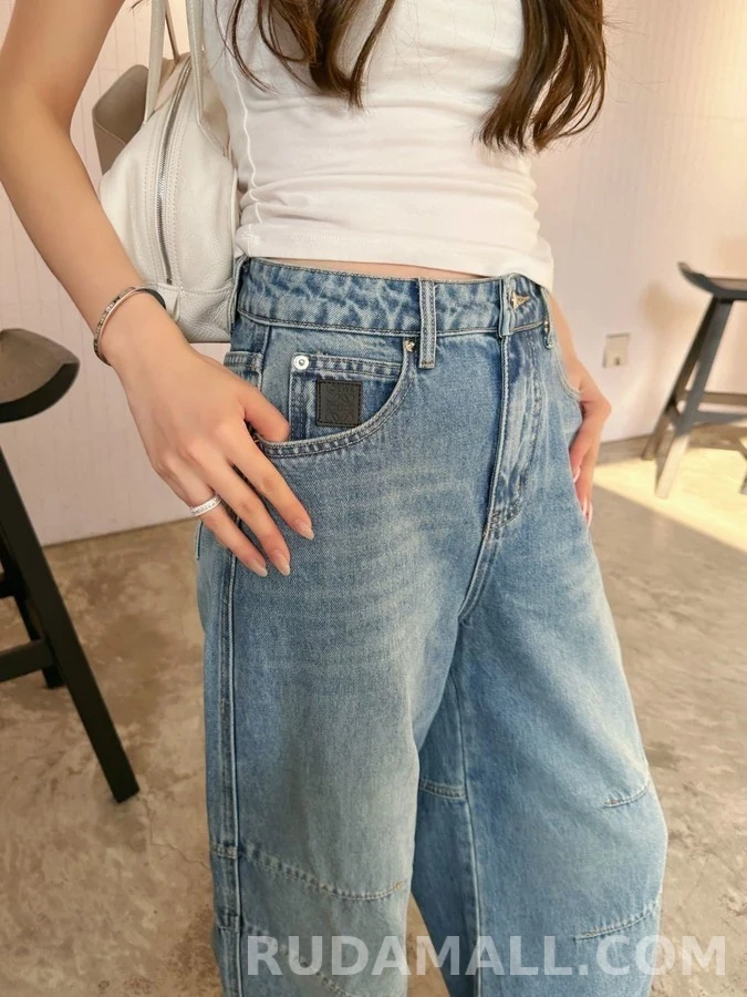 로에베 로에베 아나그램 워시드 와이드 데님 팬츠 상세 이미지