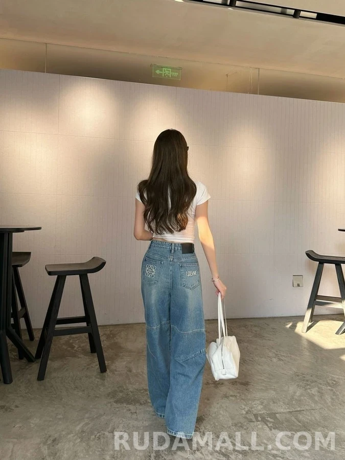 로에베 로에베 아나그램 워시드 와이드 데님 팬츠 상세 이미지