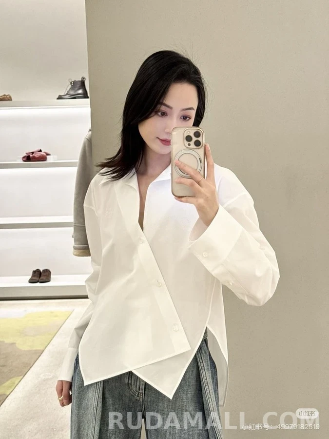 로에베 로에베 아나그램 자수 사선 버튼 셔츠 상세 이미지