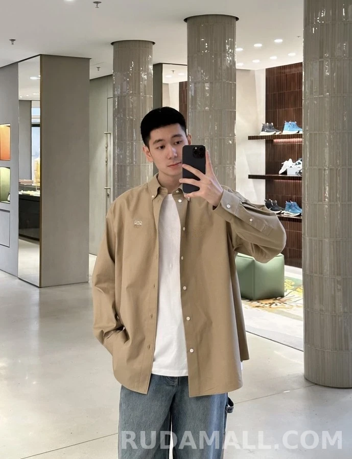 로에베 로에베 아나그램 자수 코튼 셔츠 상세 이미지