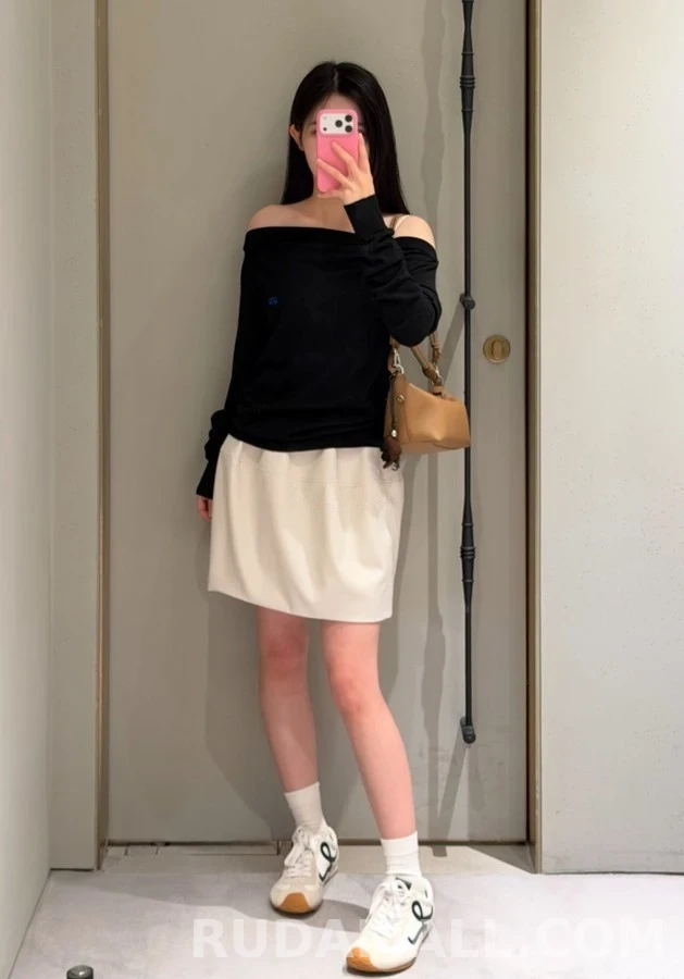 로에베 로에베 아나그램 A라인 미니 스커트 상세 이미지