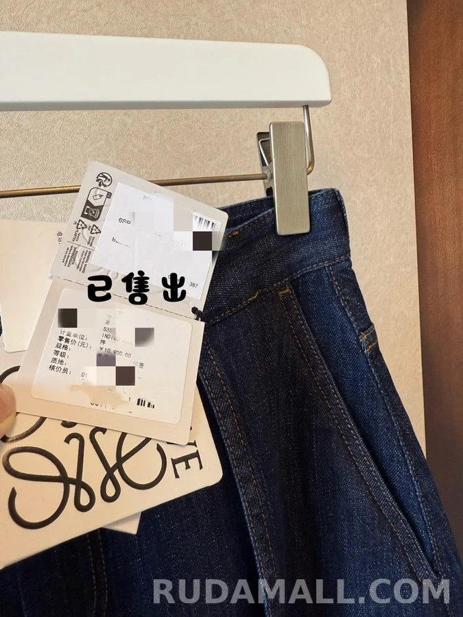 로에베 로에베 에어리 플리츠 벨트 와이드 데님 팬츠 상세 이미지