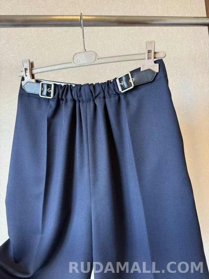 로에베 로에베 옆 허리 가죽 버클 밴딩 팬츠 상세 이미지
