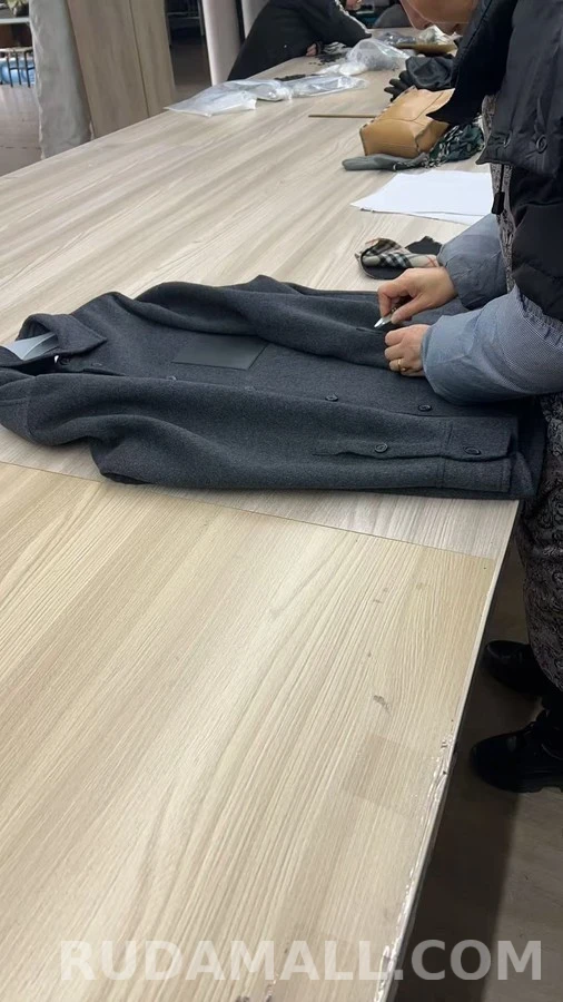 로에베 로에베 울 캐시미어 레더 포켓 셔츠 자켓 상세 이미지