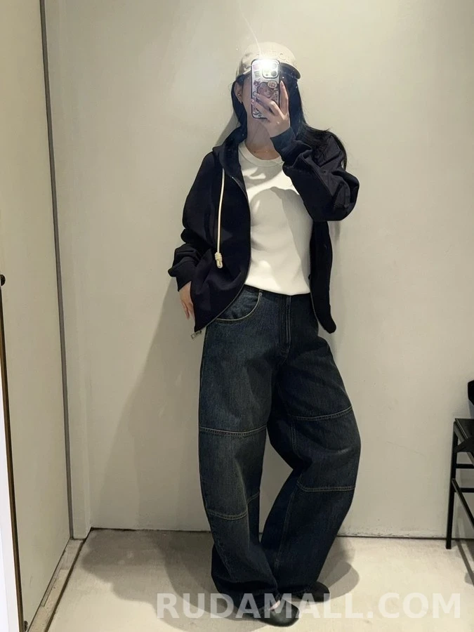 로에베 로에베 워싱 패널 와이드 데님 팬츠 상세 이미지
