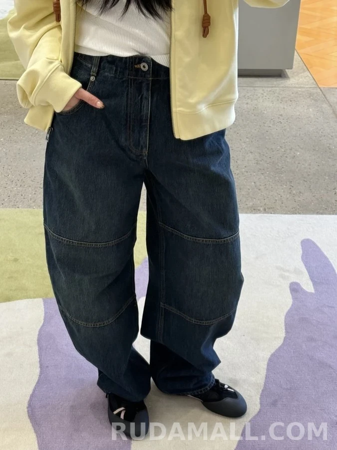 로에베 로에베 워싱 패널 와이드 데님 팬츠 상세 이미지