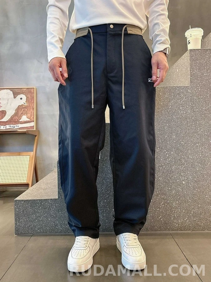 로에베 로에베 자수 배색 드로스트링 팬츠 상세 이미지