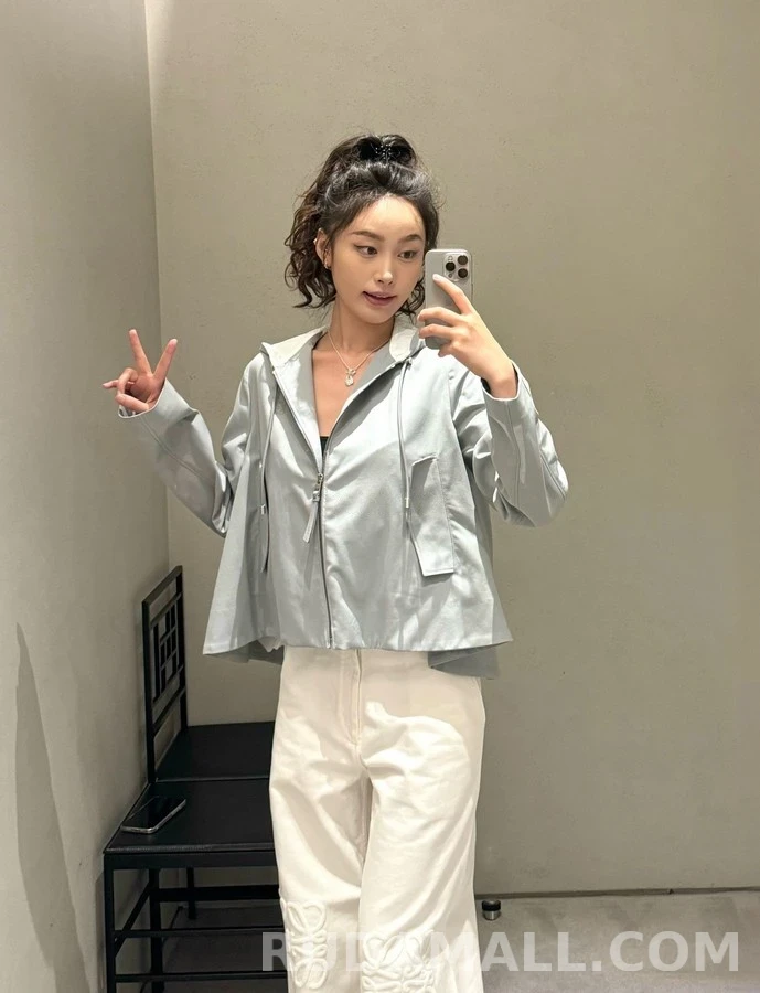 로에베 로에베 A-라인 후드 케이프 집업 자켓 상세 이미지