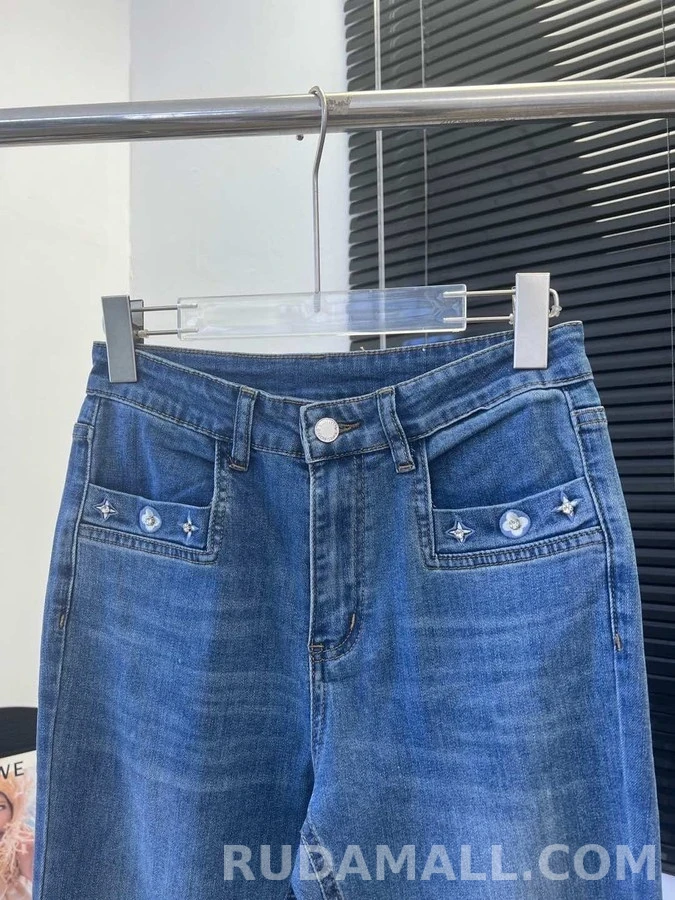 루이비통 루이비통 1V 포켓 자수 미라크 데님 상세 이미지