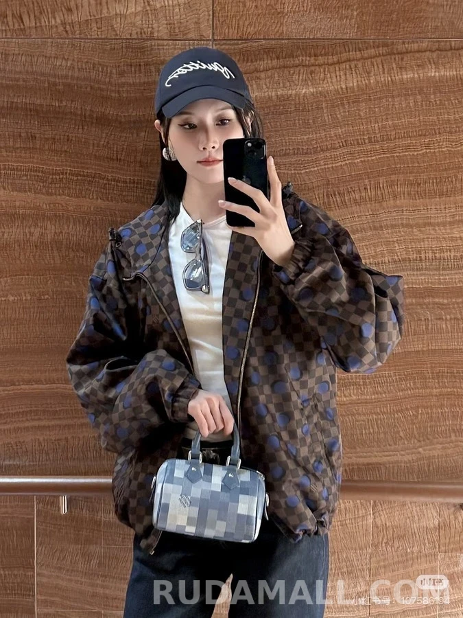 루이비통 루이비통 다미에 폴카 도트 체크 방풍 재킷 상세 이미지