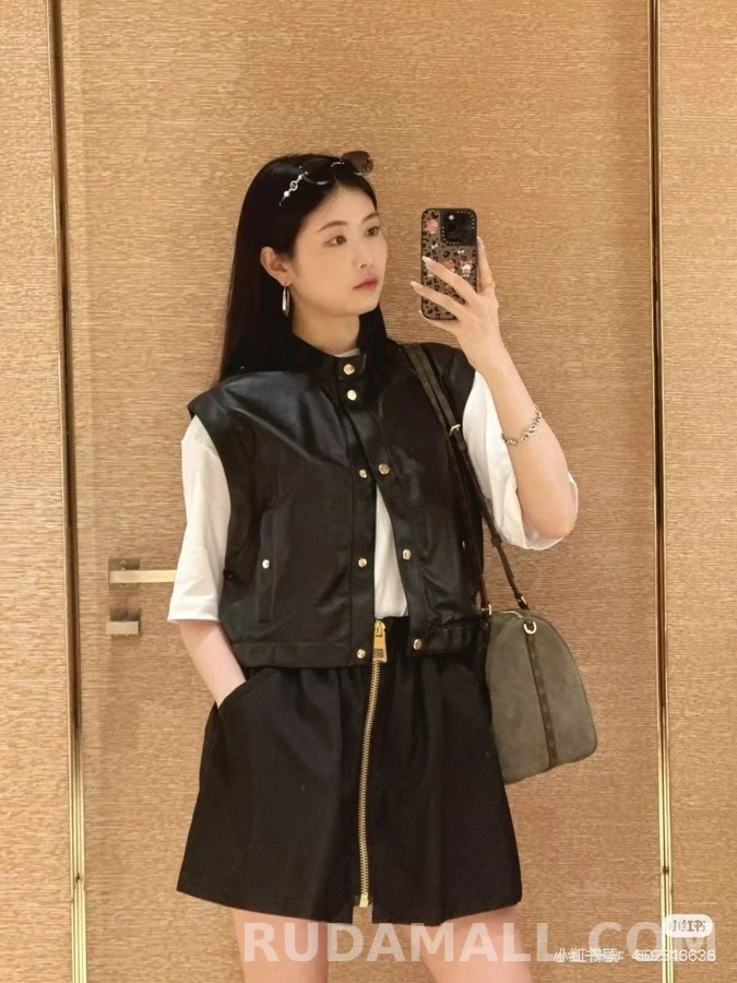루이비통 루이비통 레더 크롭 베스트 상세 이미지