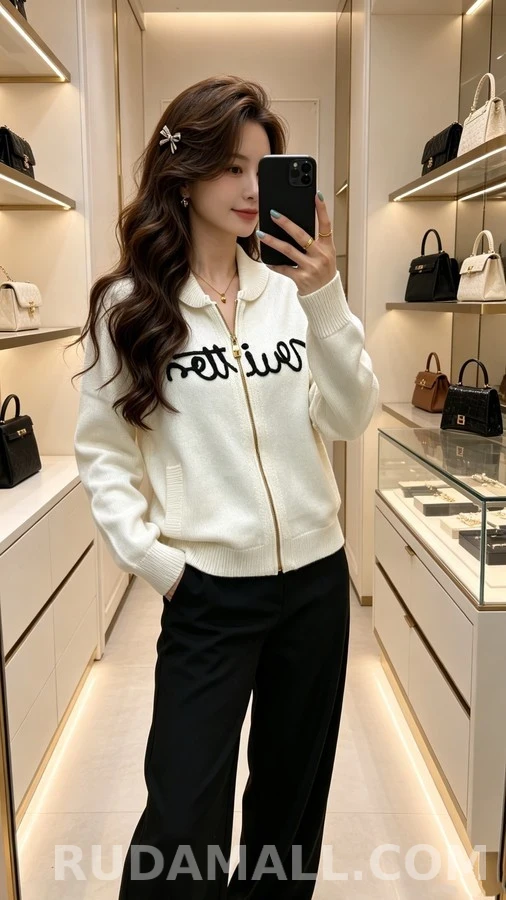 루이비통 루이비통 레터링 숄카라 가디건 상세 이미지