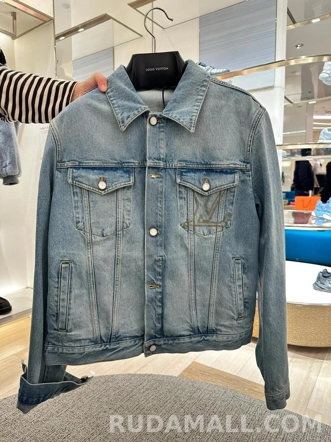 루이비통 루이비통 로고 샌드워싱 데님 자켓 상세 이미지