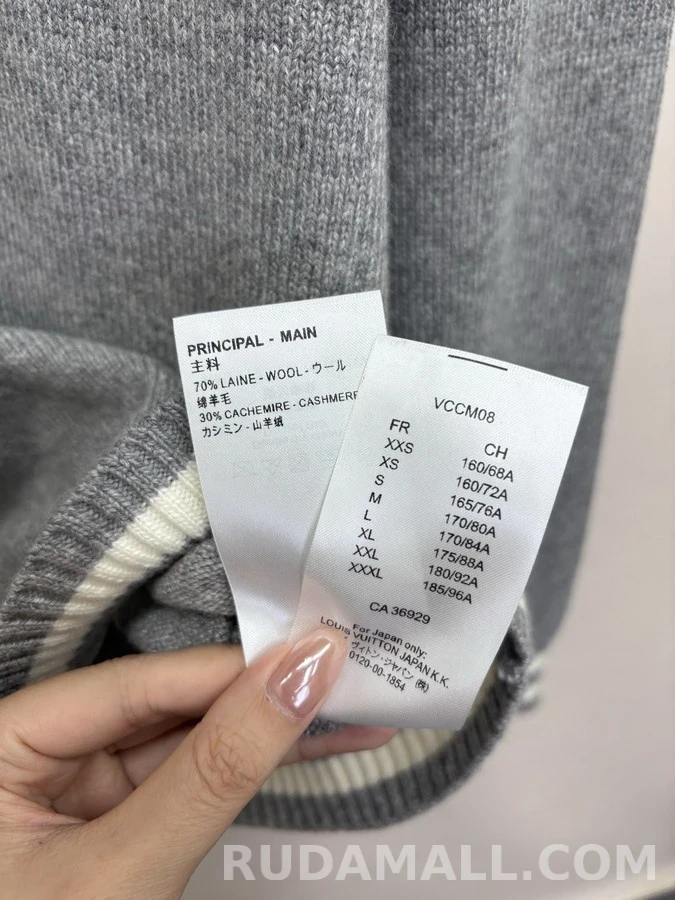 루이비통 루이비통 로고 스트라이프 라운드넥 니트 상세 이미지