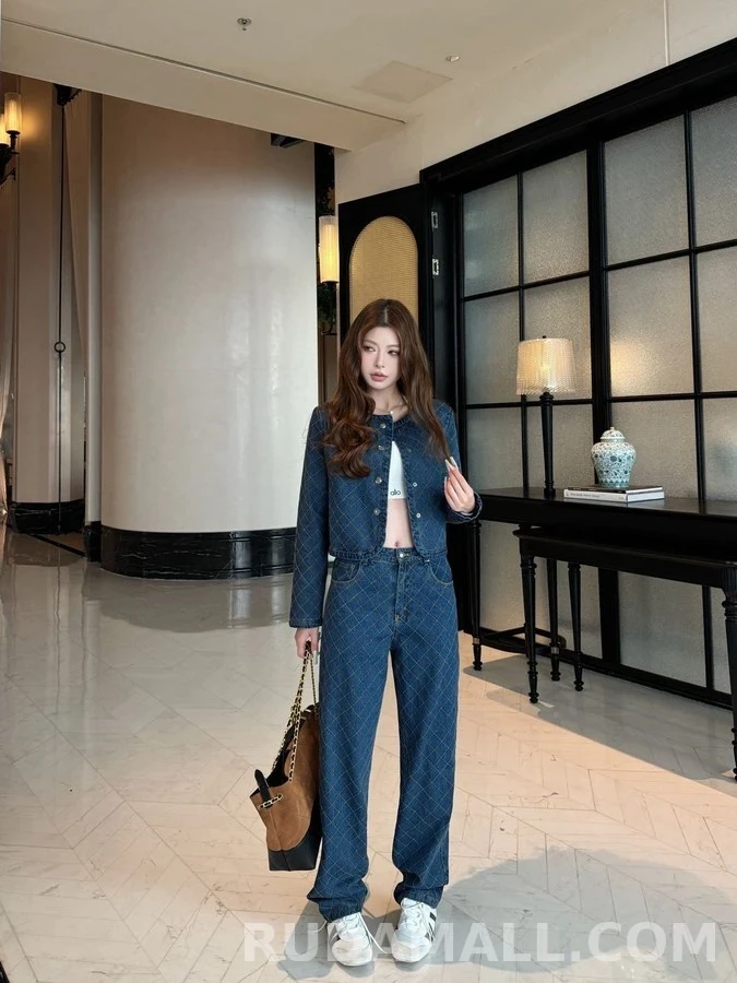 루이비통 루이비통 마름모 퀼팅 데님 팬츠 상세 이미지