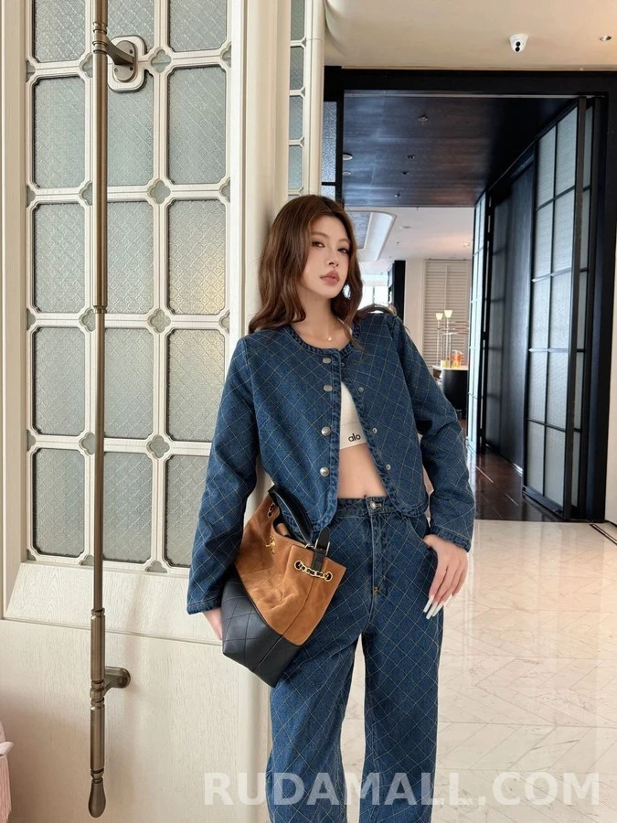 루이비통 루이비통 마름모 퀼팅 데님 팬츠 상세 이미지