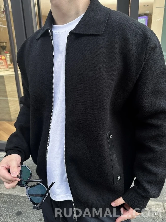 루이비통 루이비통 모노그램 가죽 디테일 니트 셔츠 상세 이미지