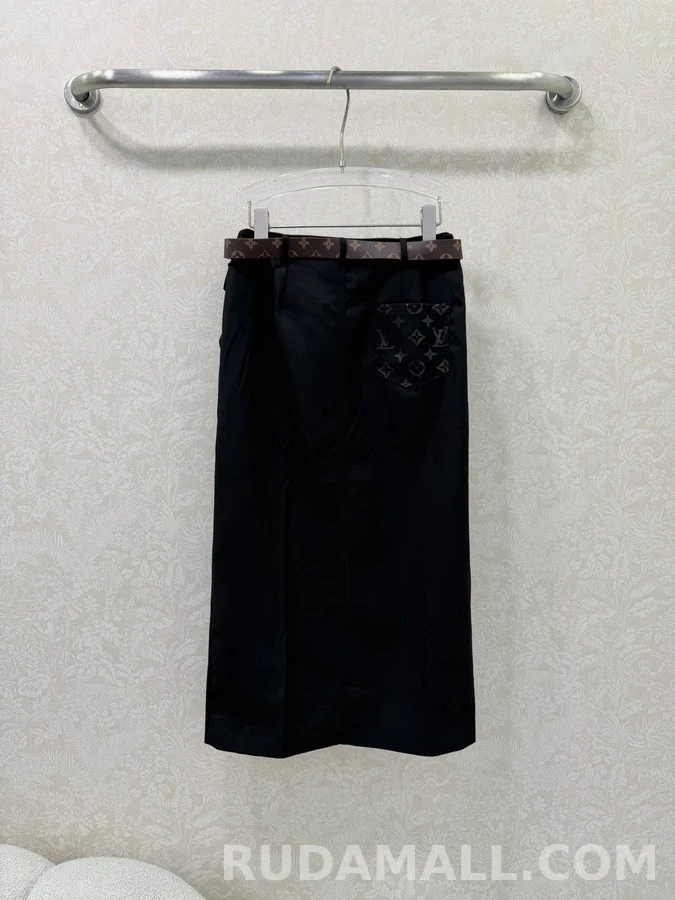 루이비통 루이비통 모노그램 벨트 지퍼 슬릿 스커트 상세 이미지