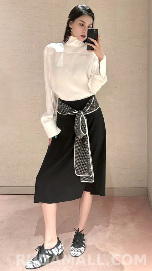 루이비통 루이비통 모노그램 실크 랩 스커트 상세 이미지