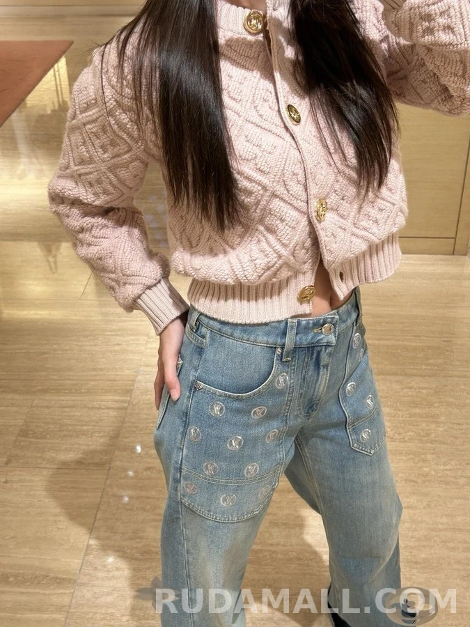 루이비통 루이비통 모노그램 자수 플레어 데님 팬츠 상세 이미지