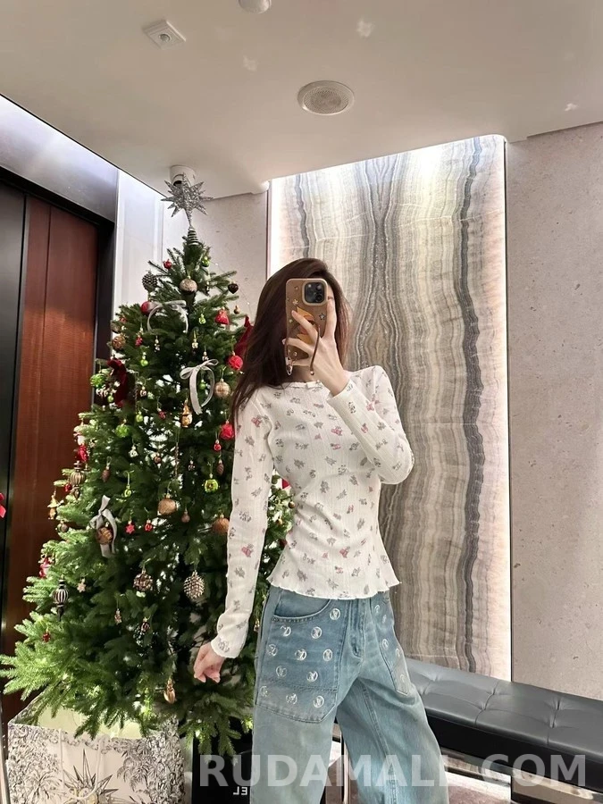 루이비통 루이비통 모노그램 자수 플레어 데님 팬츠 상세 이미지