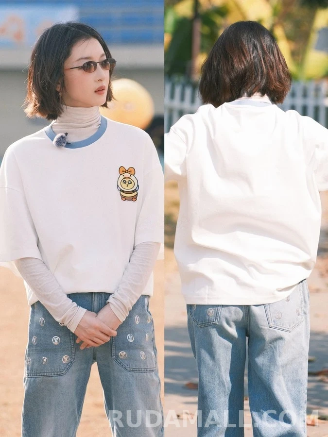 루이비통 루이비통 모노그램 자수 플레어 데님 팬츠 상세 이미지