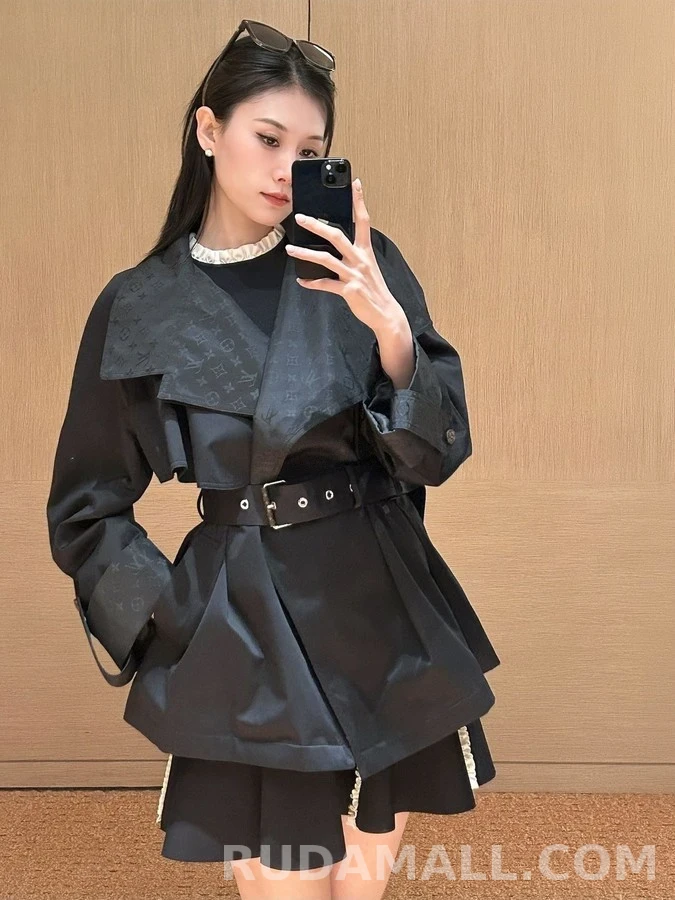 루이비통 루이비통 모노그램 칼라 커프스 숏 트렌치코트 상세 이미지